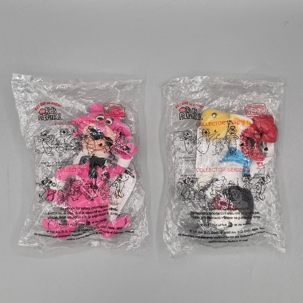 Vintage 2000 Dairy Queen Hanna-Barbera Snagglepuss Huckleberry Hound Plush Set